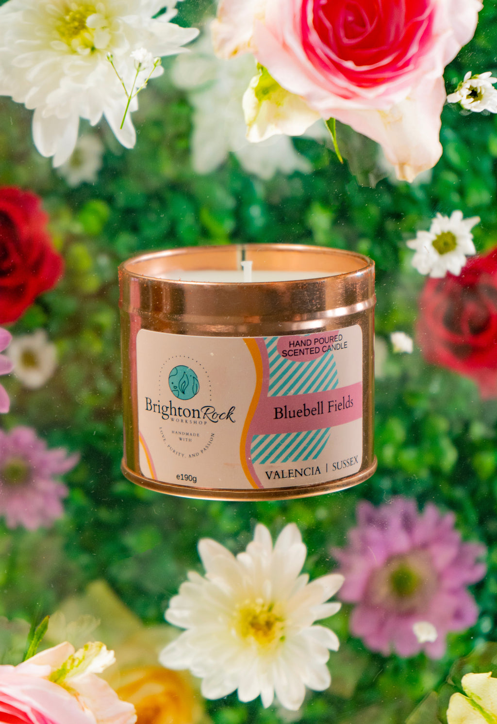 Bluebell Fields Scented Candle in Rose Gold Tin 190g