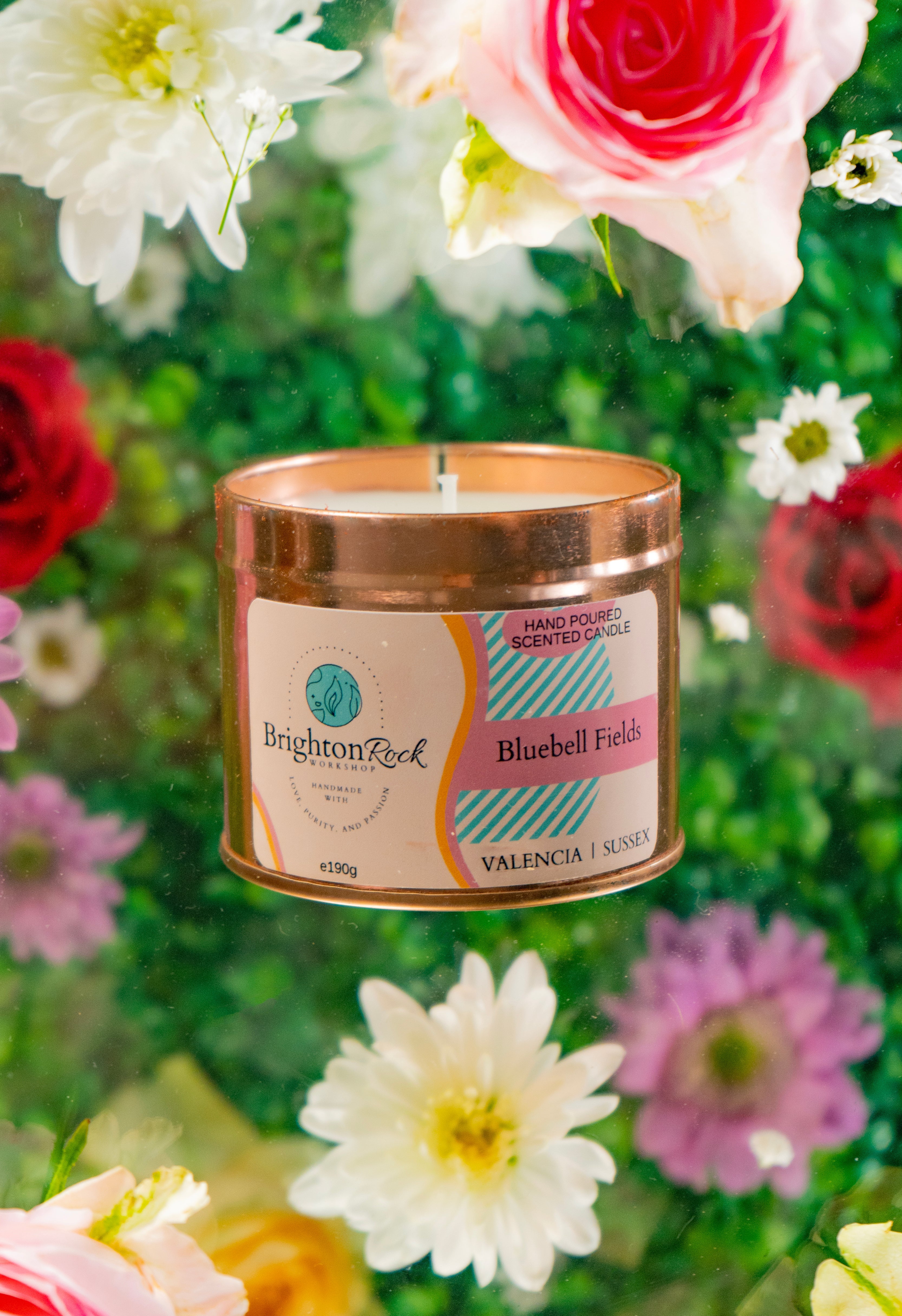 Bluebell Fields Scented Candle in Rose Gold Tin 190g