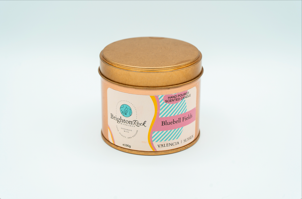 Bluebell Fields Scented Candle in Rose Gold Tin 190g