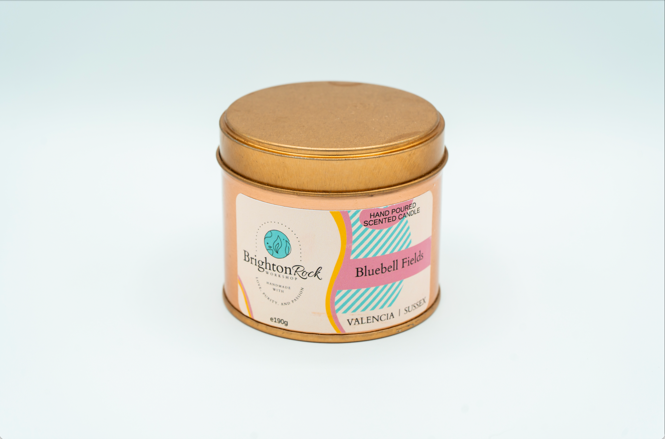 Bluebell Fields Scented Candle in Rose Gold Tin 190g