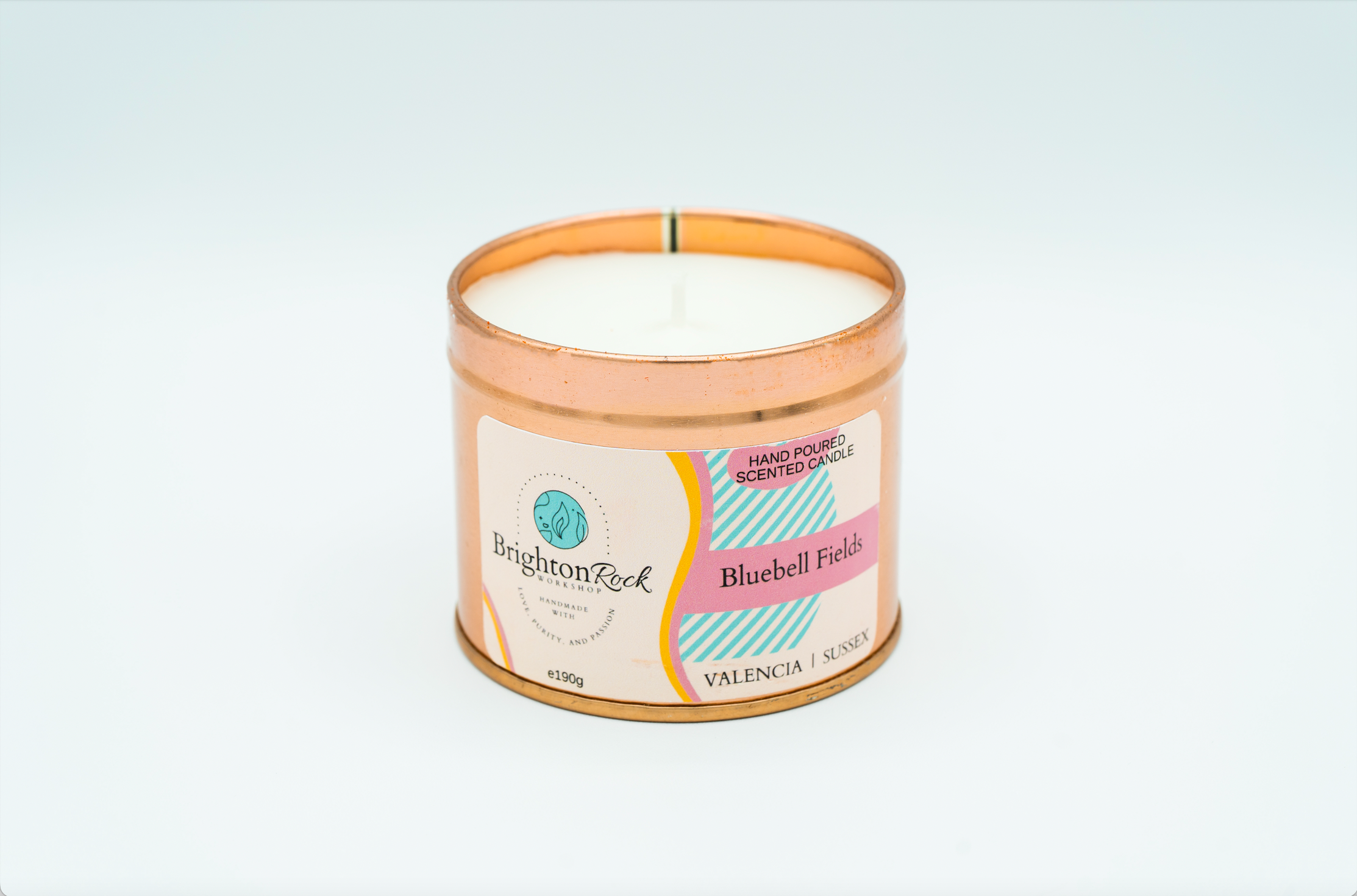Bluebell Fields Scented Candle in Rose Gold Tin 190g