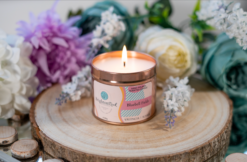 Bluebell Fields Scented Candle in Rose Gold Tin 190g